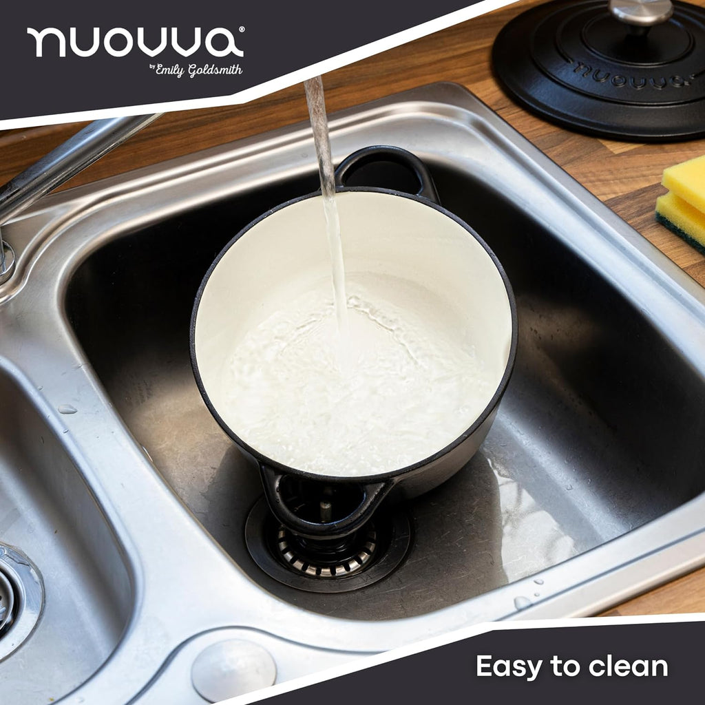 Black Cast Iron Dutch Oven with Lid - 2L, 20cm