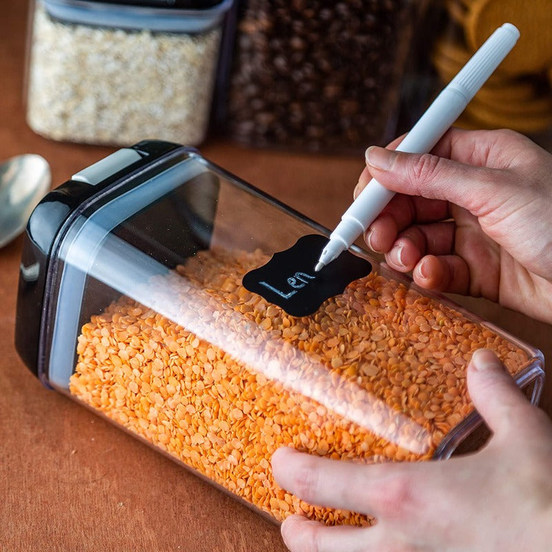 5-Piece Food Storage Containers (Black/White Lid), by Nuovva