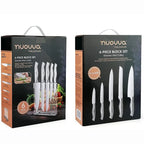 Stainless Steel Knife Set With Acrylic Block -5 Pieces, by  Nuovva