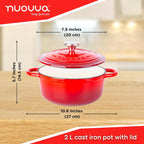 Enamelled Cast Iron Casserole Pot - 20cm - 2L (Multiple Colours)