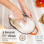 Orange Enamelled Cast Iron Bread Loaf Pot, Non-Stick Dutch Oven - 22.5x14cm, by Nuovva