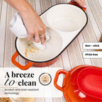 Cast Iron Dutch Oven – Double Round Bread Loaf Pot – 16cm Diameter, (Multiple Colours), by Nuovva