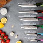 Professional Multicolour Kitchen Knife Set with Acrylic Block - 17 Pieces, by Nuovva