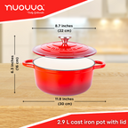 Enamelled Cast Iron Dutch Oven Casserole Pot (Multiple Colours & Sizes)