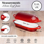 Enamelled Cast Iron Bread Loaf Pot – Non-Stick Dutch Oven, 32cm x 14cm (Multiple Colours),by Nuovva