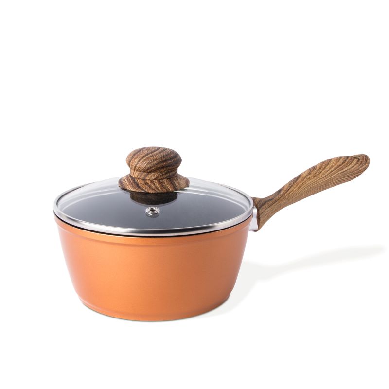 Non-Stick Saucepan with Lid (Multiple Sizes & Multiple Colours) by Nuovva