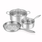 Stainless Steel Cookware Set of 17, 14, 8, 6, 5 with Lids – by Nuovva