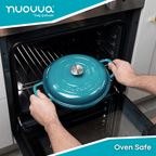 Shallow Cast Iron Dutch Oven Casserole Pot (Multiple Colours & Sizes) by Nuovva