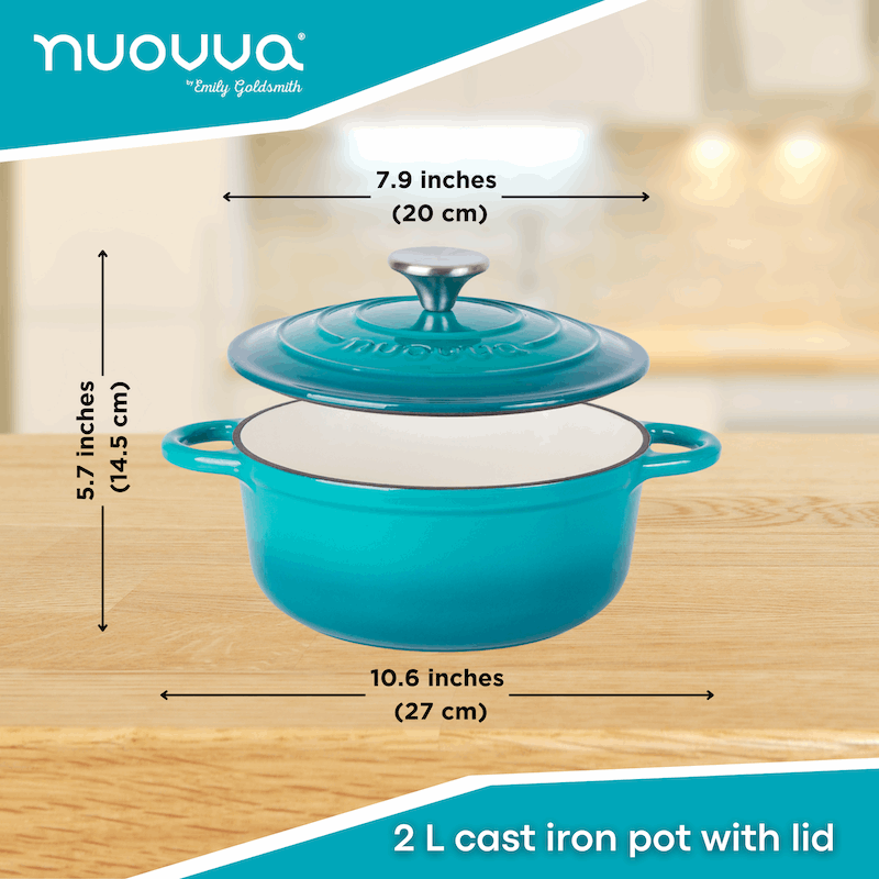 Enamelled Cast Iron Dutch Oven Casserole Pot (Multiple Colours & Sizes)