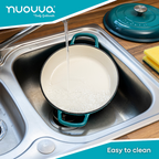 Shallow Cast Iron Dutch Oven Casserole Pot - 2.2L - 26cm, (Multiple Colours) by Nuovva