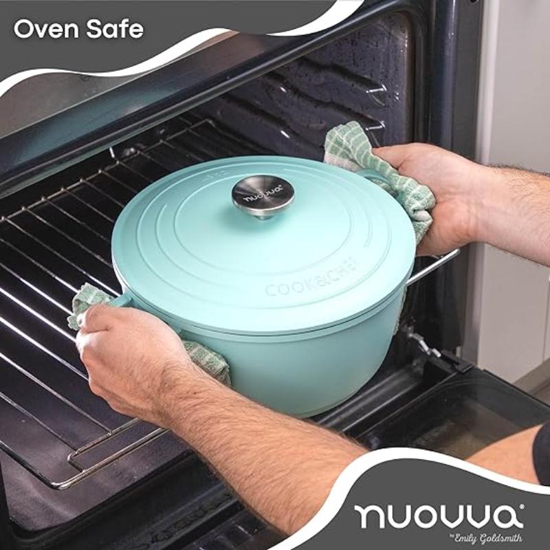 Teal Aluminium Casserole Pot with Lid - 4L - 24cm, by Nuovva