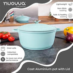 Aluminium Casserole Pot with Lid - 4L - 24cm, (Multiple Colours) by Nuovva