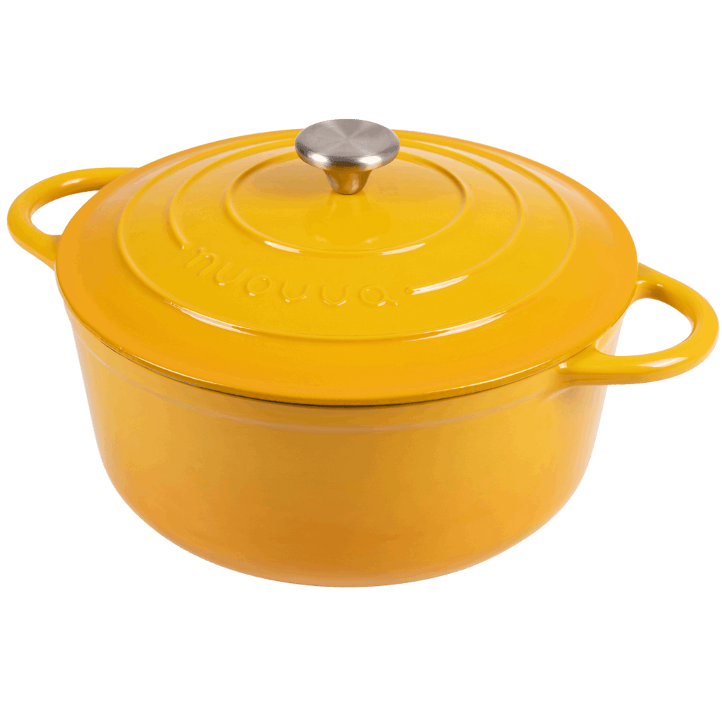 Yellow Cast Iron Dutch Oven, Casserole Pot - 28cm - 6L, by Nuovva