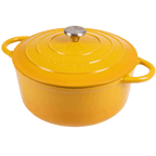 Yellow Cast Iron Dutch Oven, Casserole Pot - 28cm - 6L, by Nuovva