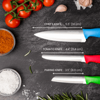 Multicolour Kitchen Knife Set, Stainless Steel Non-Stick Blades - 3 pieces, by Nuovva