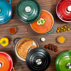 Enamelled Cast Iron Casserole Pot - 20cm - 2L (Multiple Colours)