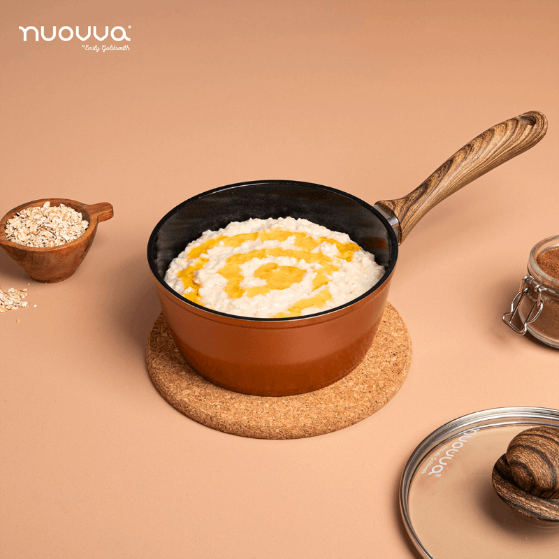 Non-Stick Saucepan with Lid -16cm (Multiple Colours) by Nuovva