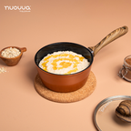 Copper Non-Stick Saucepan with Lid - 3 pieces (16cm, 18cm, 20cm) by Nuovva