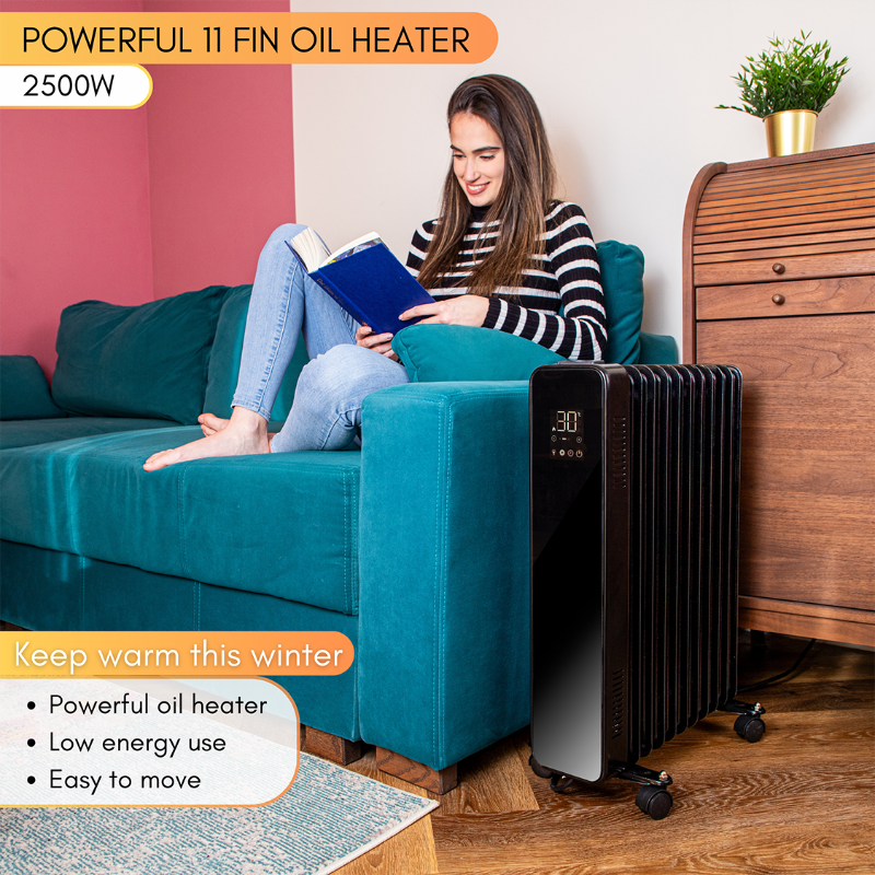 Energy Efficient Oil Heater with Remote Control - 11 Fin, 2500W