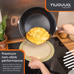 Induction Non-Stick Sauté Pan With Lid – 28cm (Multiple Colours) by Nuovva